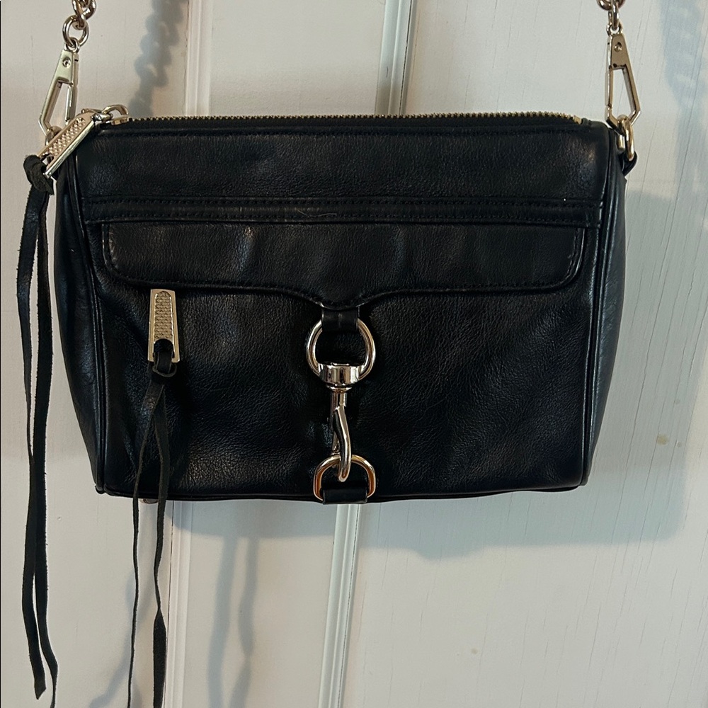 Rebecca Minkoff Mini Mac Black Leather Crossbody Bag